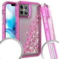 thumbnail image 1 of Kaleidio Case For iPhone 12 Pro Max (6.7") [Kleer Hybrid] 3-Piece Impact [Drop Protection] Shockproof See-Thru Cover [Pink/Pink Liquid Glitter], 1 of 2