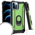 thumbnail image 1 of Kaleidio Case For iPhone 12 Pro Max (6.7") [Metal Jacket] Impact Protection [Ring Stand] Protector Armor Cover [Ice Green/Black], 1 of 2