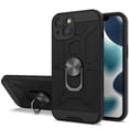 thumbnail image 1 of Kaleidio Case For iPhone 13 (6.1") [Bumper Shield] Slim Shockproof Armor [Ring Stand] Protective 2-Piece Cover [Black/Black], 1 of 2