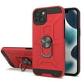thumbnail image 1 of Kaleidio Case For iPhone 13 (6.1") [Bumper Shield] Slim Shockproof Armor [Ring Stand] Protective 2-Piece Cover [Red/Black], 1 of 2