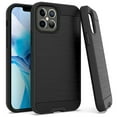 thumbnail image 1 of Kaleidio Case For iPhone 13 Pro (6.1") [Brushed Metal Texture] Hybrid 2-Piece Armor [Shockproof] Slim Cover [Black/Black], 1 of 2