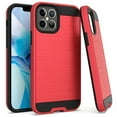 thumbnail image 1 of Kaleidio Case For iPhone 13 Pro (6.1") [Brushed Metal Texture] Hybrid 2-Piece Armor [Shockproof] Slim Cover [Red/Black], 1 of 2