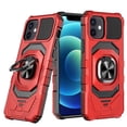 thumbnail image 1 of Kaleidio Case For iPhone 14 (6.1") [Robotic Hybrid] Rugged Shockproof [Ring Stand] Magnetic Armor Impact Cover [Red/Black], 1 of 6