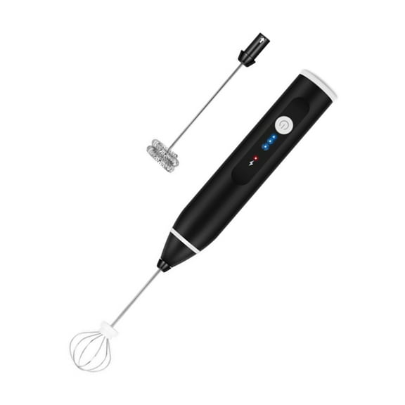 Kaleidio Professional Wireless Handheld Rechargeable Milk Frother Mini Mixer Whisk Foam Maker for Lattes, Cappuccinos, Matcha Tea, Frappe, Dalgona Whipped Coffee, Hot Chocolate Black