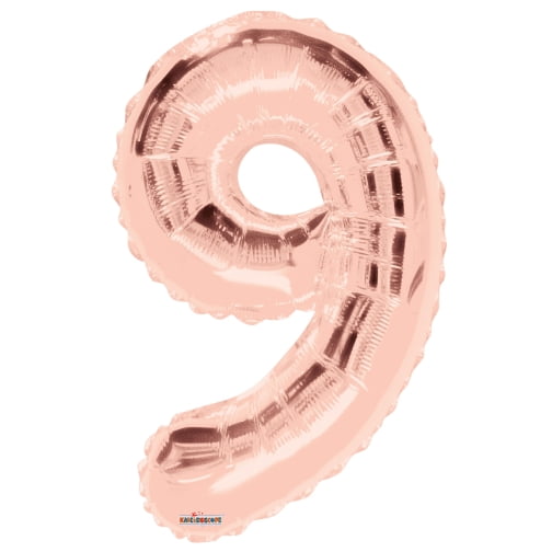 Rose Gold 9 9th 34" Number Mylar Foil Balloon