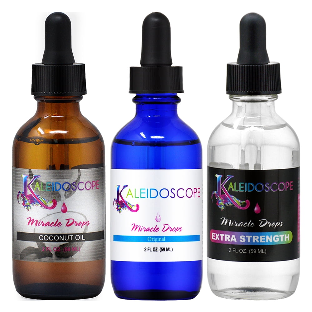 Kaleidoscope Coconut Oil 2oz + Miracle Drops Original 2oz + Extra Stregth Oil 2oz