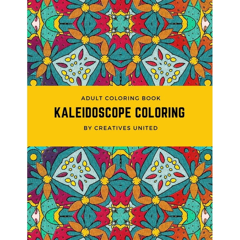 Kaleidoscope Adult Coloring Book. Thick artist paper. Spiral-bound.  Hardback.