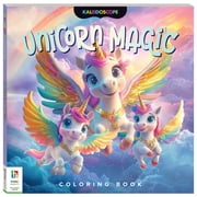 Kaleidoscope Coloring Book - Unicorn Magic - 96 Pages, 48 Whimsical & Enchanting Illustrations, Square Format, Blank Pages To Create Art, Kids 8+
