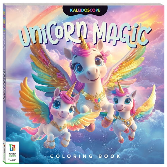 Kaleidoscope: Coloring Book - Unicorn Magic - 96 Pages, 48 Whimsical & Enchanting Illustrations, Square Format, Blank Pages To Create Art, Kids 8+