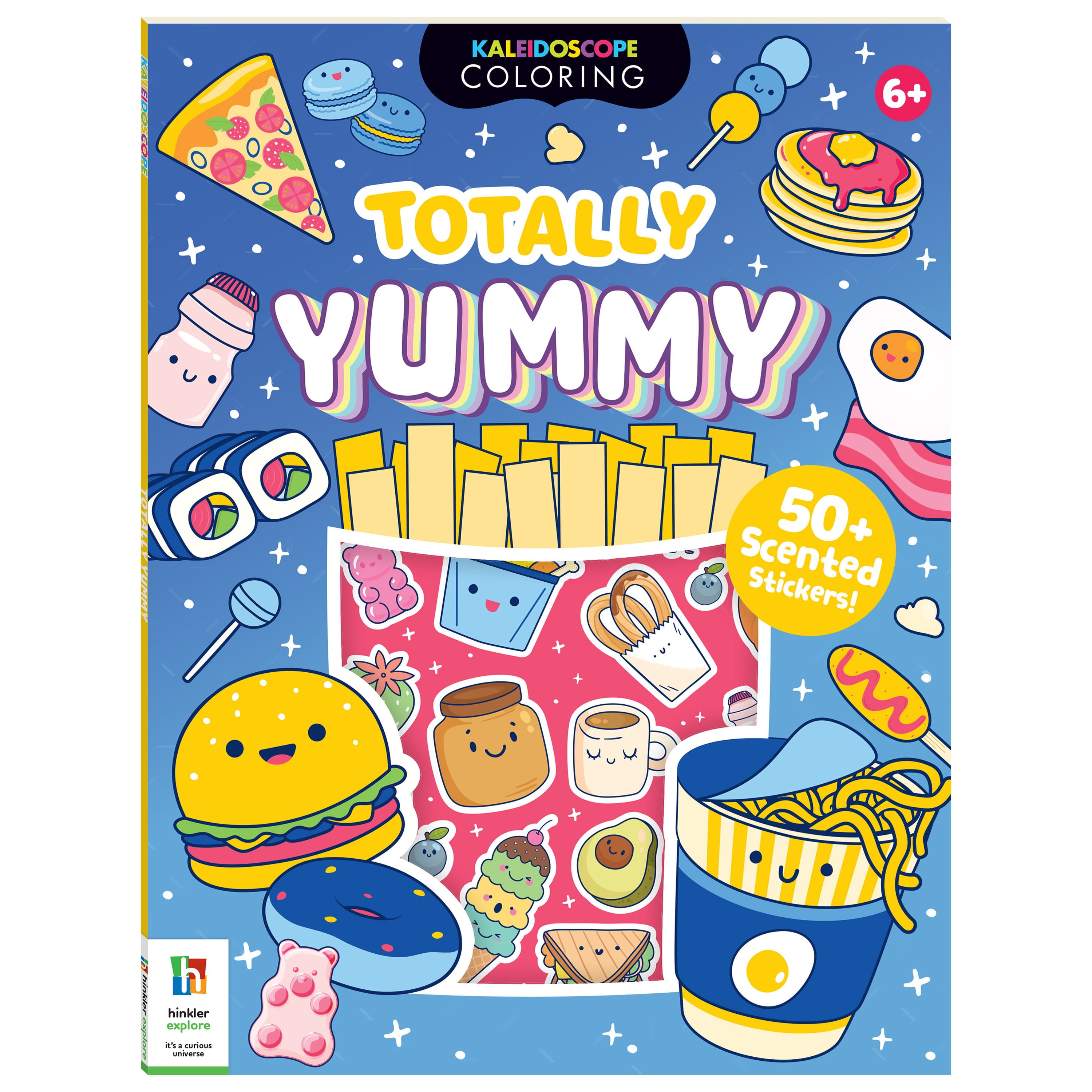 Hinkler Kaleidoscope Coloring Stickers Totally Yummy for Children Age 6 and up, 48 Pages