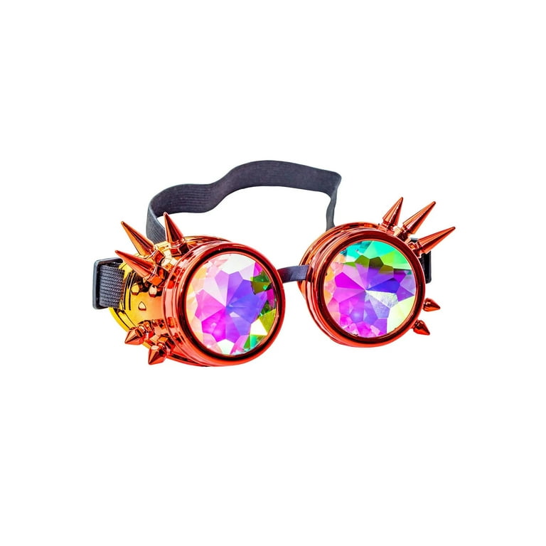 Kaleidoscope Goggles Red Orange Steampunk Glasses Kaleidoscope Goggles Red Orange Steampunk Glasses