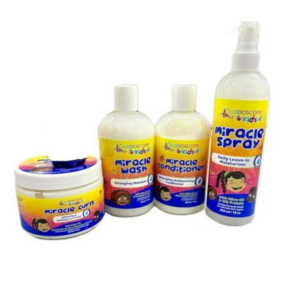 Kaleidoscope Kids Collection - Detangling Shampoo, Leave-in Conditioner, Curl Creme, Miracle Spray