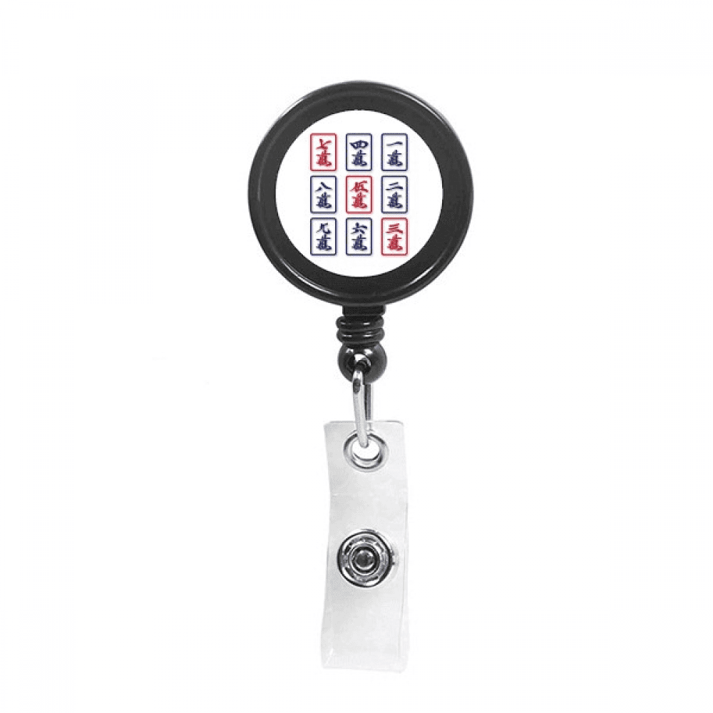 Kaleidoscope Mahjong Art Deco  Fashion Retractable Keychain Badge Holder ID Badge