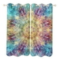 thumbnail image 1 of Kaleidoscope Mandala Colorful Floral Boho Blackout Curtains, Watercolor Pattern Window Treatment Grommet Curtains for Bedroom Thermal Insulated Window Curtains for Living Room 2 Panel Set, 1 of 5