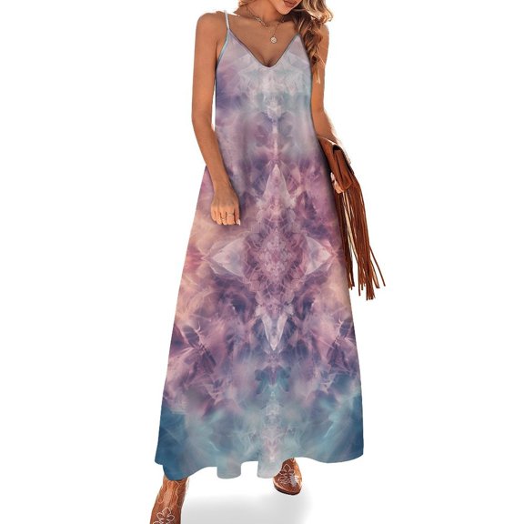 Kaleidoscope Mandala Colorful Floral Boho Fine Art Sleeveless Dress Summer Dress Woman 2025