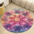 thumbnail image 1 of Kaleidoscope Mandala Colorful Floral Boho Round Small Area Rug, Print Non Slip Washable Floor Mat, Soft Throw Rug for Living Room, Powder Room Entryway, Bathroom, Bedside, 1 of 6