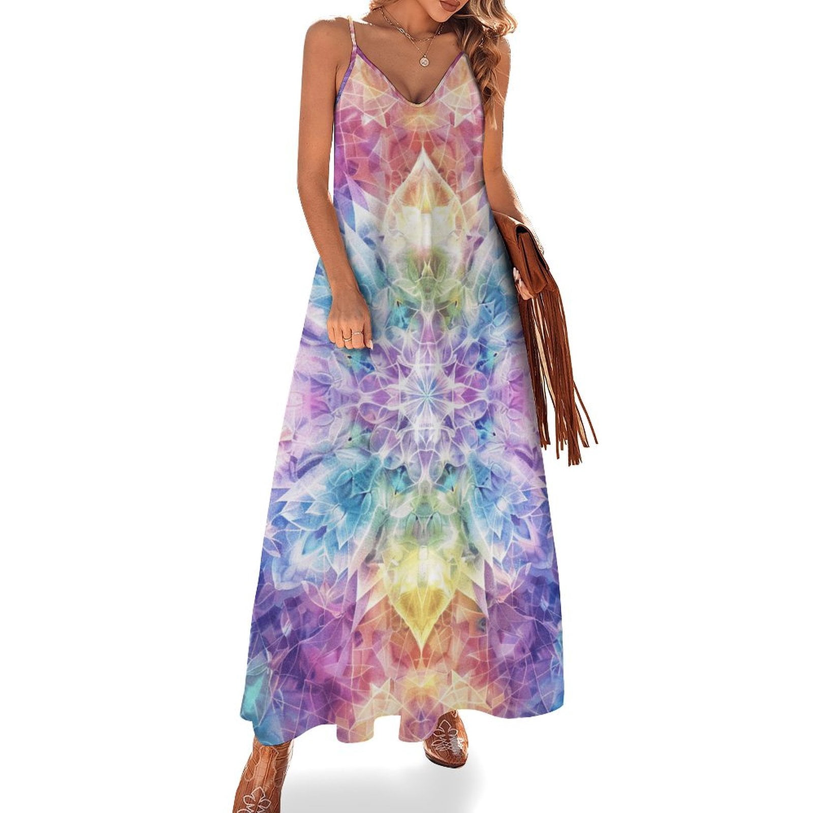 Kaleidoscope Mandala Colorful Floral Boho Sleeveless Dress Women's Luxury  Party Dress Birthday Dresses for Women - Walmart.com