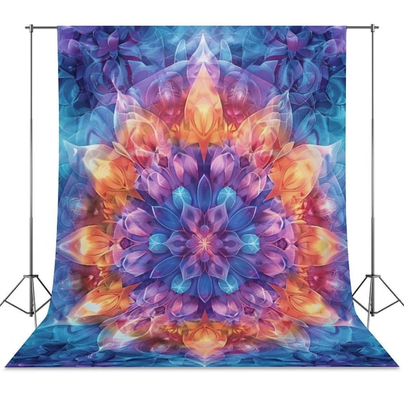Kaleidoscope Mandala Colorful Floral Boho Spring Backdrop Backdrops for Photography Photo Background Nature Scenery Banner