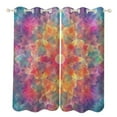 thumbnail image 1 of Kaleidoscope Mandala Colorful Floral Boho Window Curtains for Bedroom Colorful Printed Window Drapes Blackout Thermal Insulated Grommet Window Treatment 2 Panels Set, 1 of 5