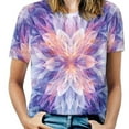 thumbnail image 1 of Kaleidoscope Mandala Colorful Floral Boho Women's T-Shirt Short Sleeve T Shirts Tops Tee Ladies Loose T, 1 of 6