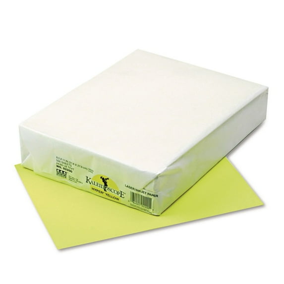 Pacon P102200 8.5 in. x 11 in. 24 lbs. Bond Weight Kaleidoscope Multipurpose Colored Paper - Hyper Yellow (500/Ream)