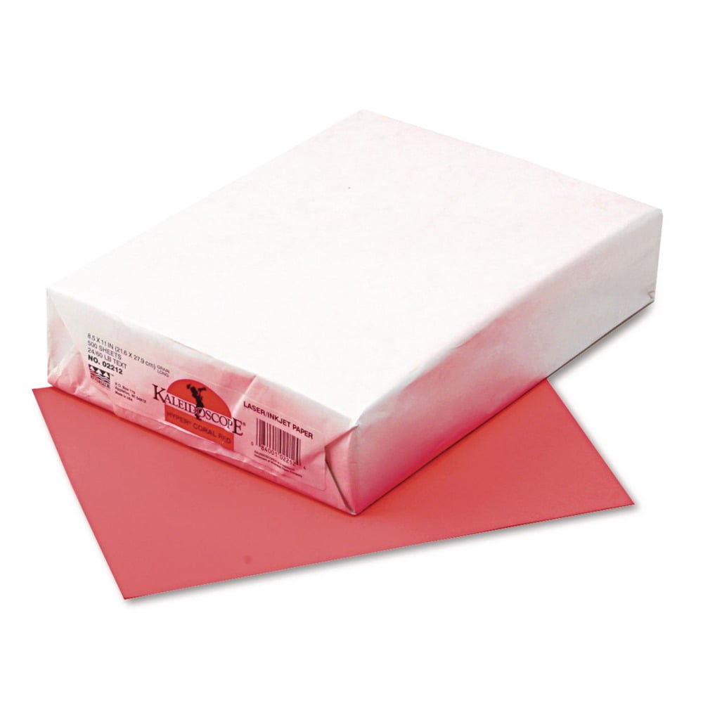 Pacon 102212 Kaleidoscope Multipurpose Colored Paper, 24lb, 8-1/2 x 11, Coral Red, 500/Ream