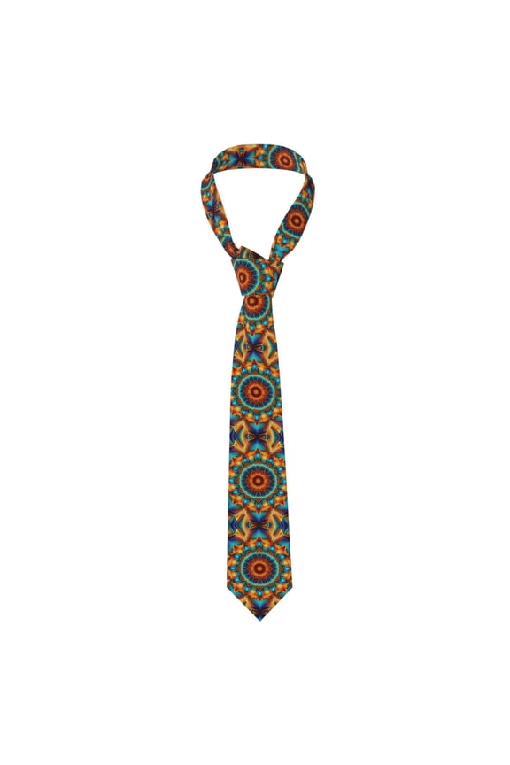 Kaleidoscope Psychedelic Trippy Vintage Men's Formal Necktie Business Suit Accessory Ties for Weddings Banquets Office Gift