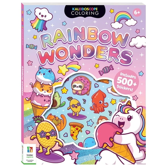 Kaleidoscope - Sticker Coloring - Rainbow Wonders, (Paperback)