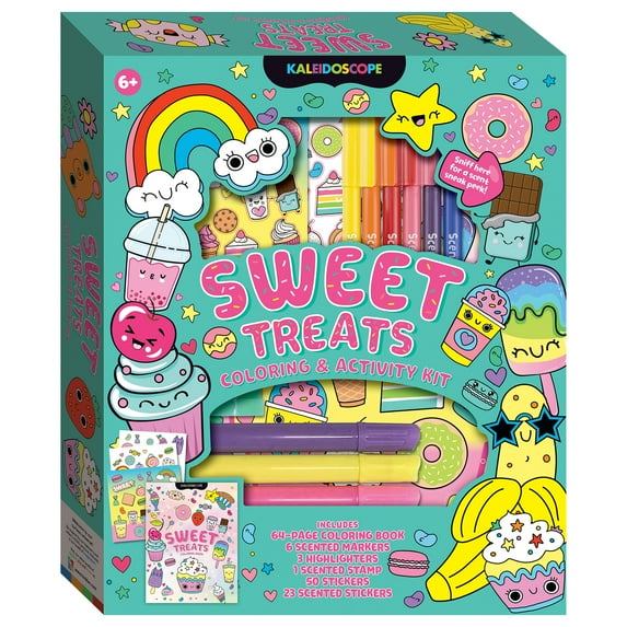Kaleidoscope: Sweet Treats Coloring & Activity Kit, Kid's Dessert Themed Coloring Book (Paperback)
