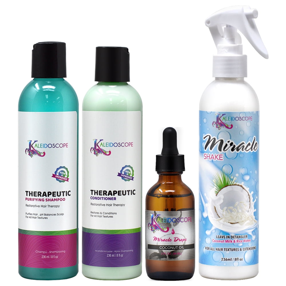 Kaleidoscope Therapeutic Shampoo + Conditioner 8oz + Coconut Oil 2oz