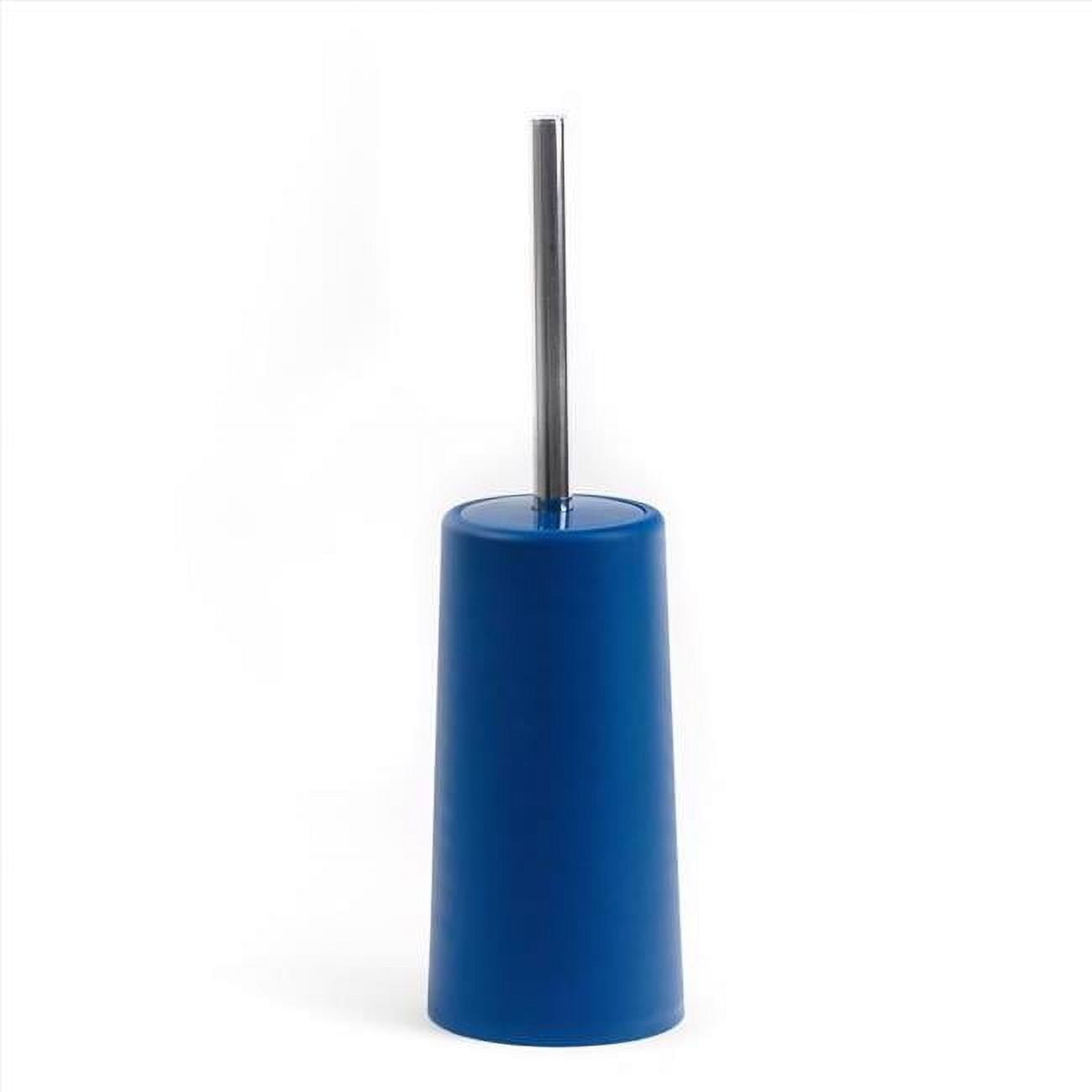Navy Plastic and Stainless Steel Toilet Brush with Holder