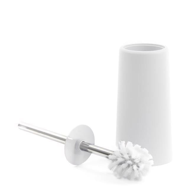 White Nylon Bristle Toilet Brush with Holder