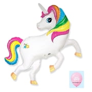 Kaleidoscope Unicorn Rainbow with Silver Stars 41" Full Body Magical Birthday Party Mylar Foil Balloon