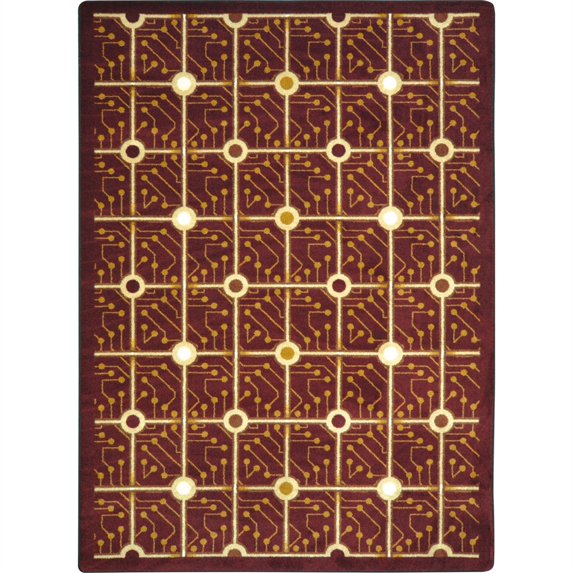 Electrode 5'4" x 7'8" Area Rug In Color Burgundy