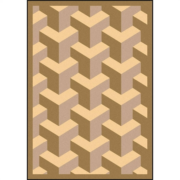 Kaleidoscope - Whimsical Area Rugs Rooftop, 10'9" x 13'2", Beige