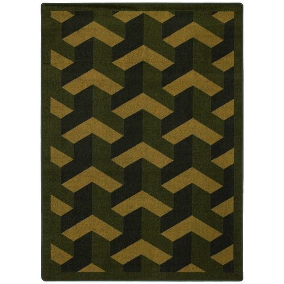 Kaleidoscope - Whimsical Area Rugs Rooftop, 10'9" x 13'2", Olive