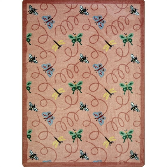 Kaleidoscope - Whimsical Area Rugs Wing Dings - Rectangle - 3'10" x 5'4" - Rose