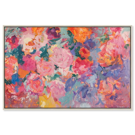 Kaleidoscope of Color Canvas Floral Wall Art by Art Remedy, Silver Frame, 45 x 30