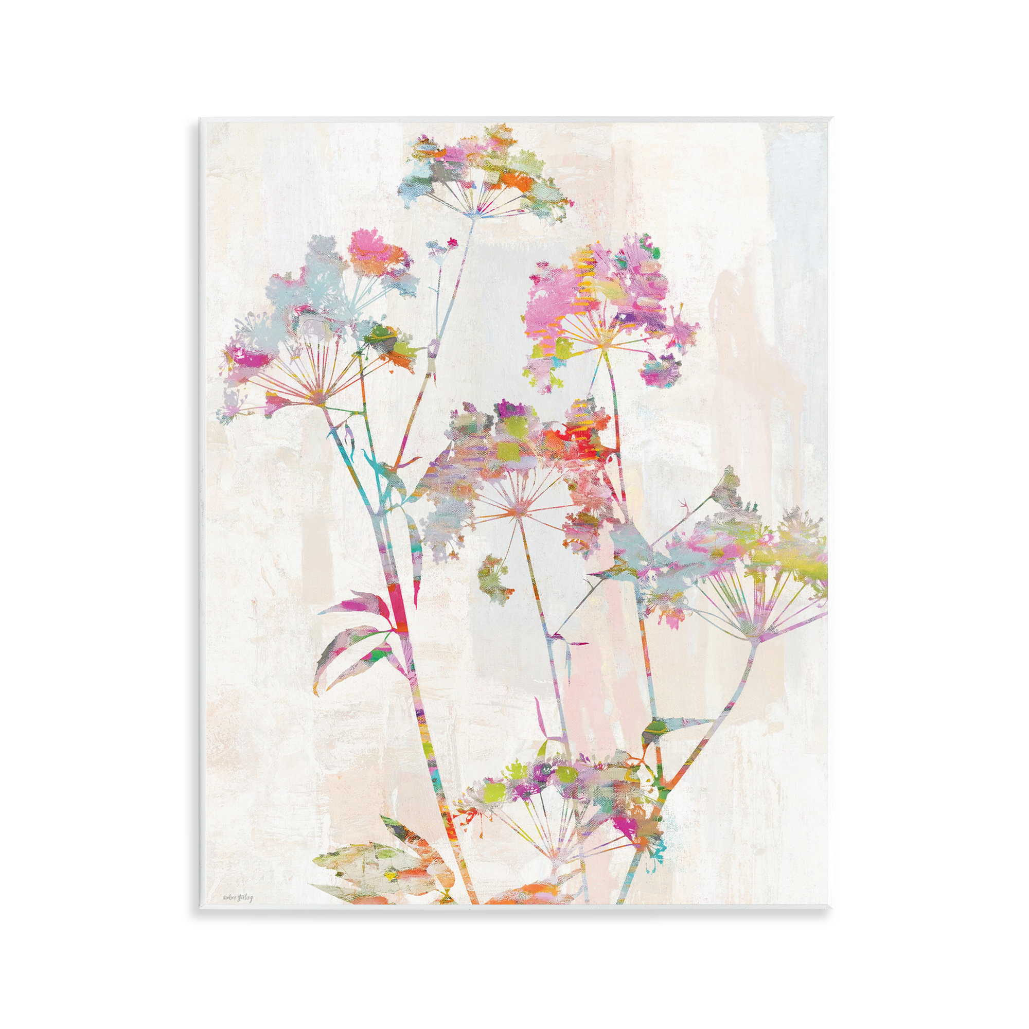 Kaleidoscopic Delicate Herbs Wall Plaque Art, design by Amber Sterling