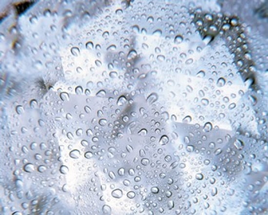 Kaleidoscopic pattern in purple lavender and white with water droplets Canvas Art - Panoramic Images (24 x 20)