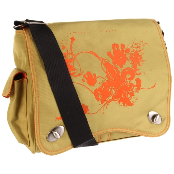 Kalencom Diaper Bag Olive Screened, Bottle Bag, Change Pad, Zipper Bag 16x6x12"H