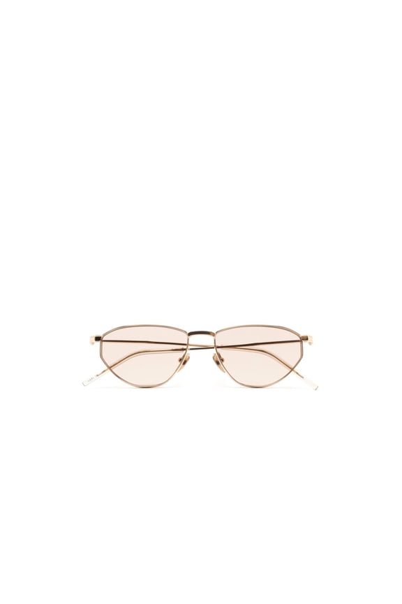 Men's Hamlin Geometric Titanium Frame Sunglasses With Subtle Pink Tint Gold