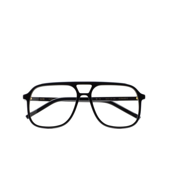 Kaleos Women's Hernandez Bold Black Plastic Eyeglasses With Double-Bridge Design Black