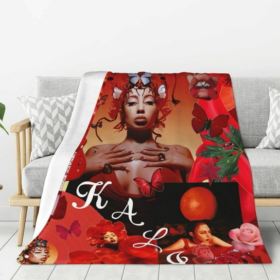 Kali Actress Uchis Flannel Blanket Air Conditioning Blanket Nap Blanket Sofa Throw Blanket Throw Blankets 50"X40"