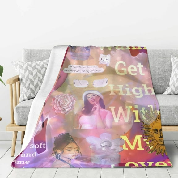 Kali Actress Uchis Flannel Blanket Air Conditioning Blanket Nap Blanket Sofa Throw Blanket Throw Blankets 60"X50"