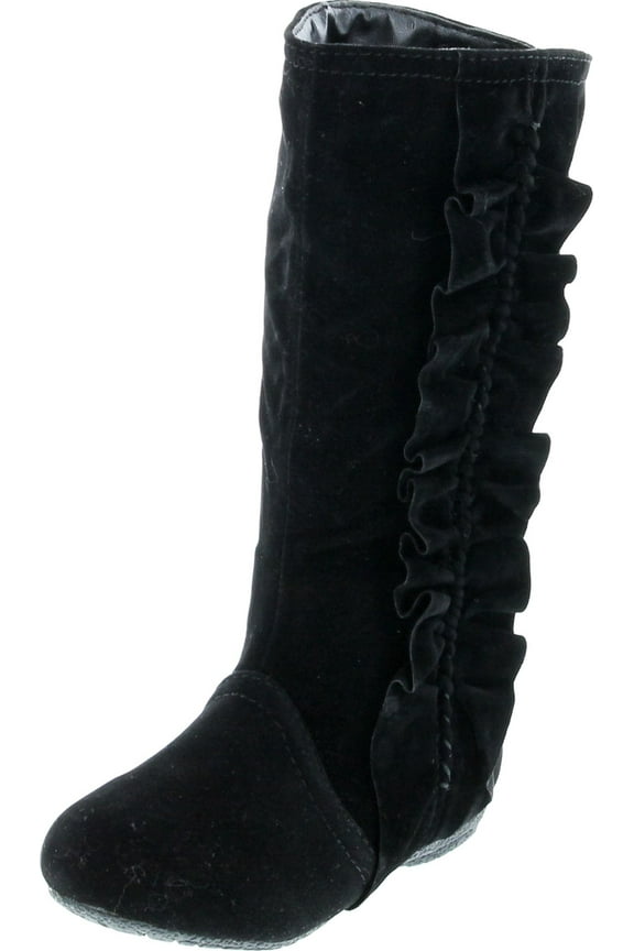 Girls Event Jr Faux Suede Ruffle Boots