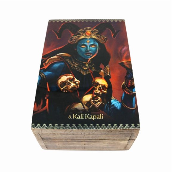 Kali Kapali Wood 6" X 4" Box For Jewelry, Memory, Sage, Storage Incense