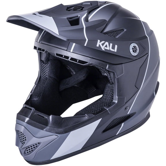 Kali Protectives Zoka Stripe Full-Face Helmet ABS Shell Matte Black/Gray, Large