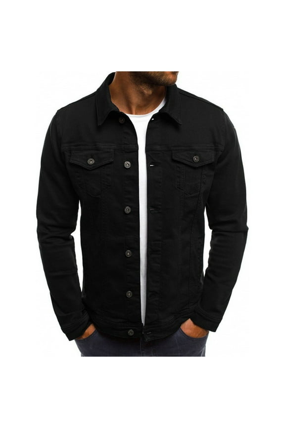 Multi Pocket V-Neck Polyester, Jeans Jacket (Men's)