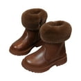 thumbnail image 1 of Kali_Store Snow Boots for Girls Winter Boots Thick Bottom Non Slip Warm Ankle Boots Toddler Winter Shoes(Brown Size,12 Little Child), 1 of 4